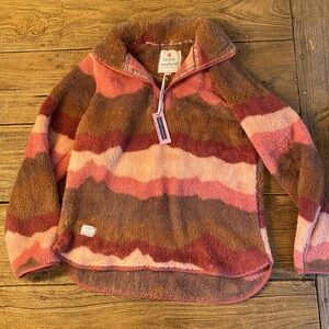 Simply Southern Sherpa Fleece Pullover in Pink and Brown